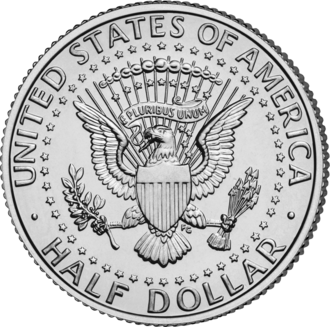 50-cent U.S. coin back, 2005 Kennedy half dollar