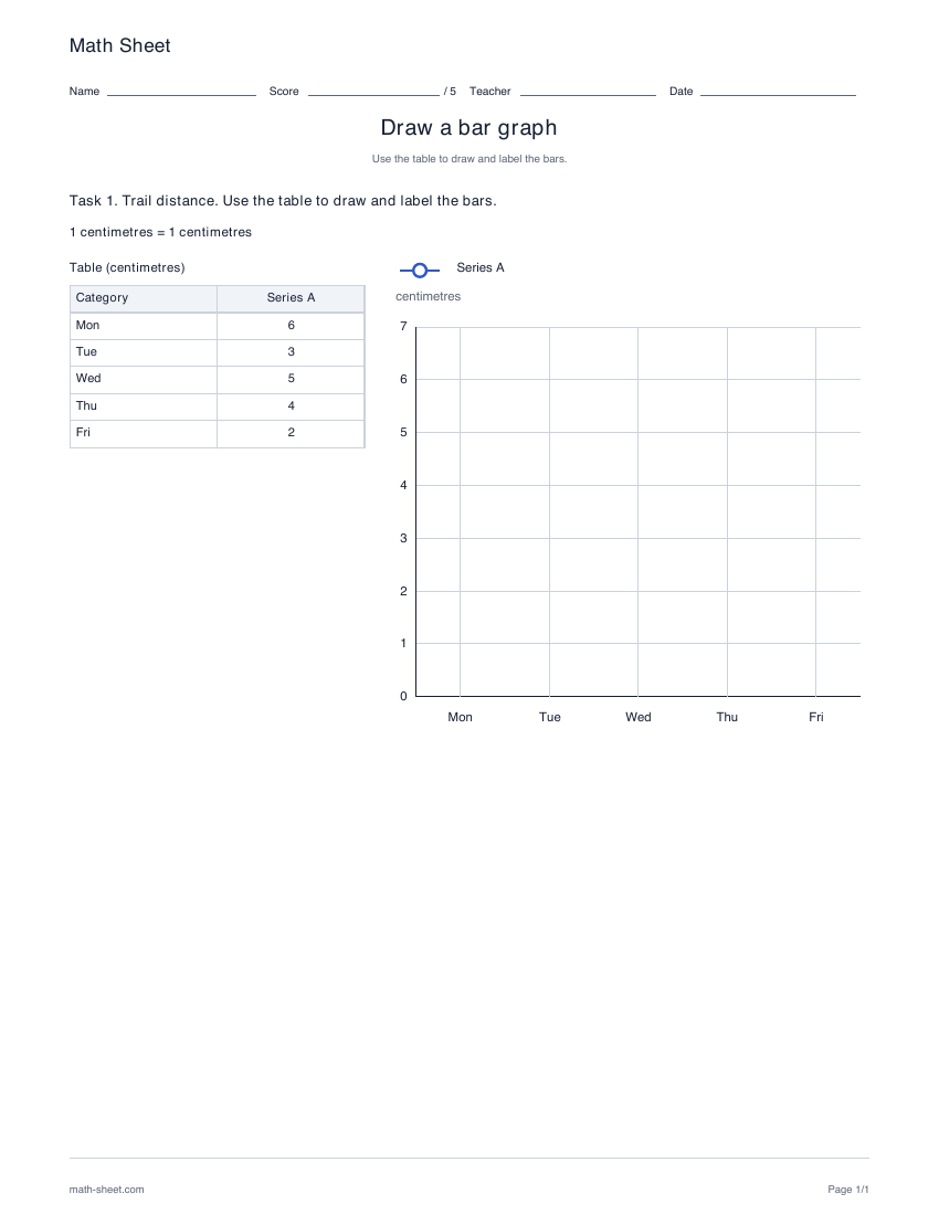 Printable draw bar graphs worksheet preview