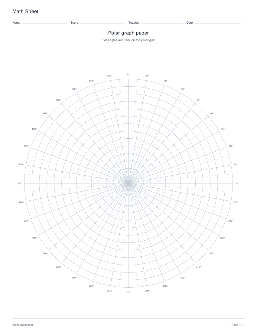 First page preview: Polar graph paper
