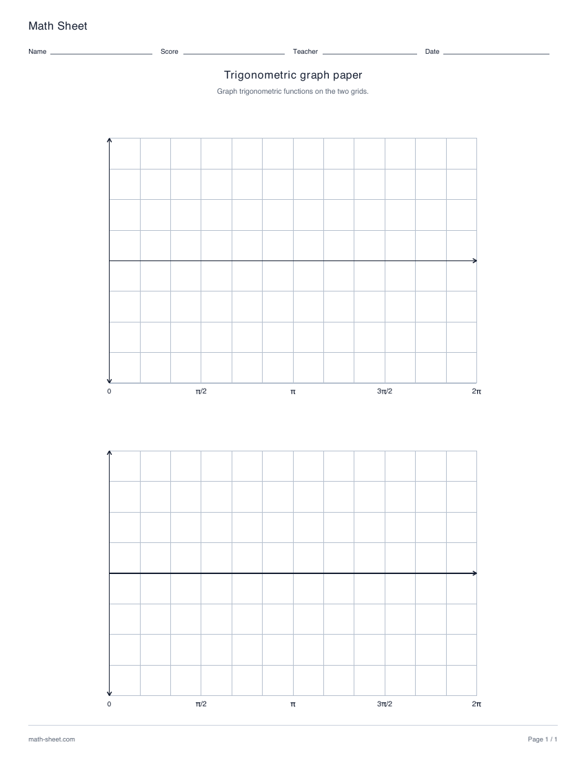First page preview: Trigonometric graph paper
