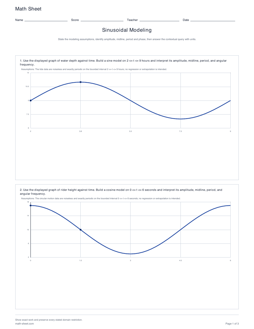Printable sinusoidal modeling preview