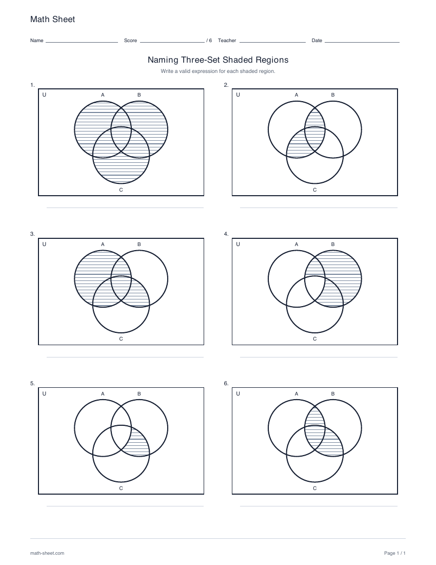 First page preview: Naming shaded three-set Venn diagrams